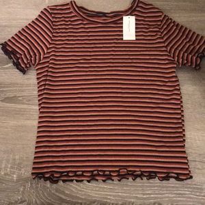 Stripped lettuce edge shirt